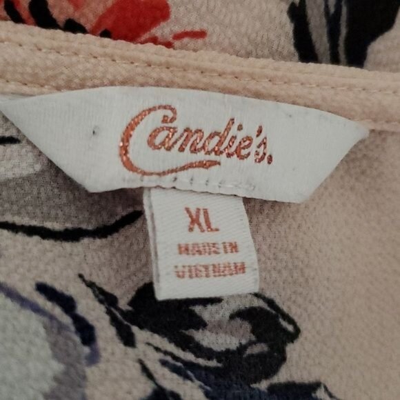 Candies Maxi Jumper Romper Dress Floral Shorts Pink Woman's Size Extra LARGE - Picture 6 of 15